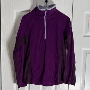 Columbia Purple Quarter Zip Fleece Sweat Shirt